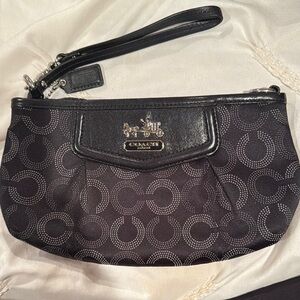 Coach Black Patterned Wristlet